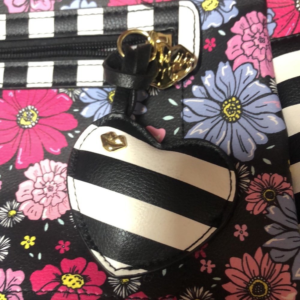 Luv Betsey Multi-Colored Floral Stripe Small Backpack - Faux Leather - Picture 3 of 13